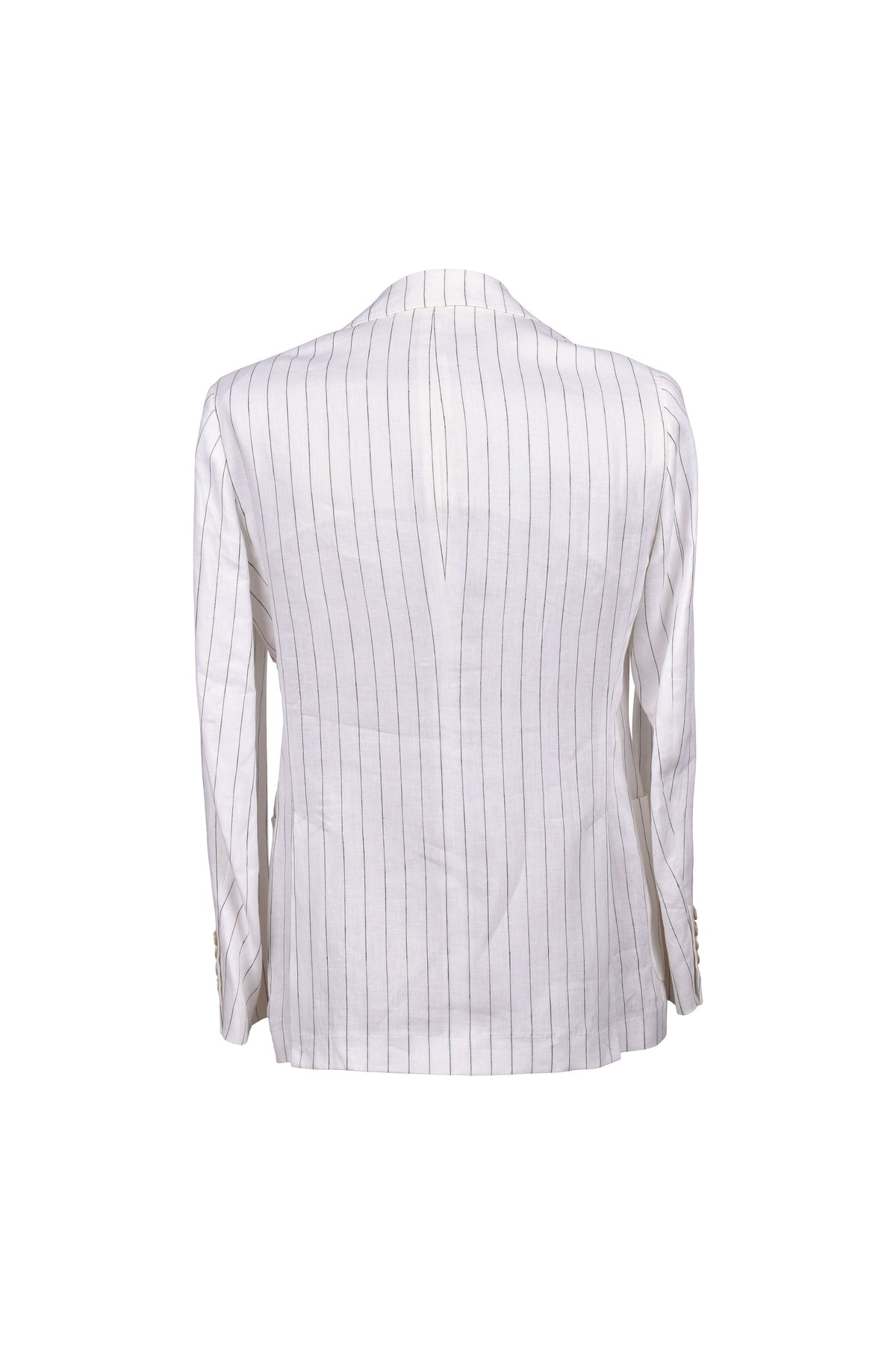Men's White Linen Striped Suit