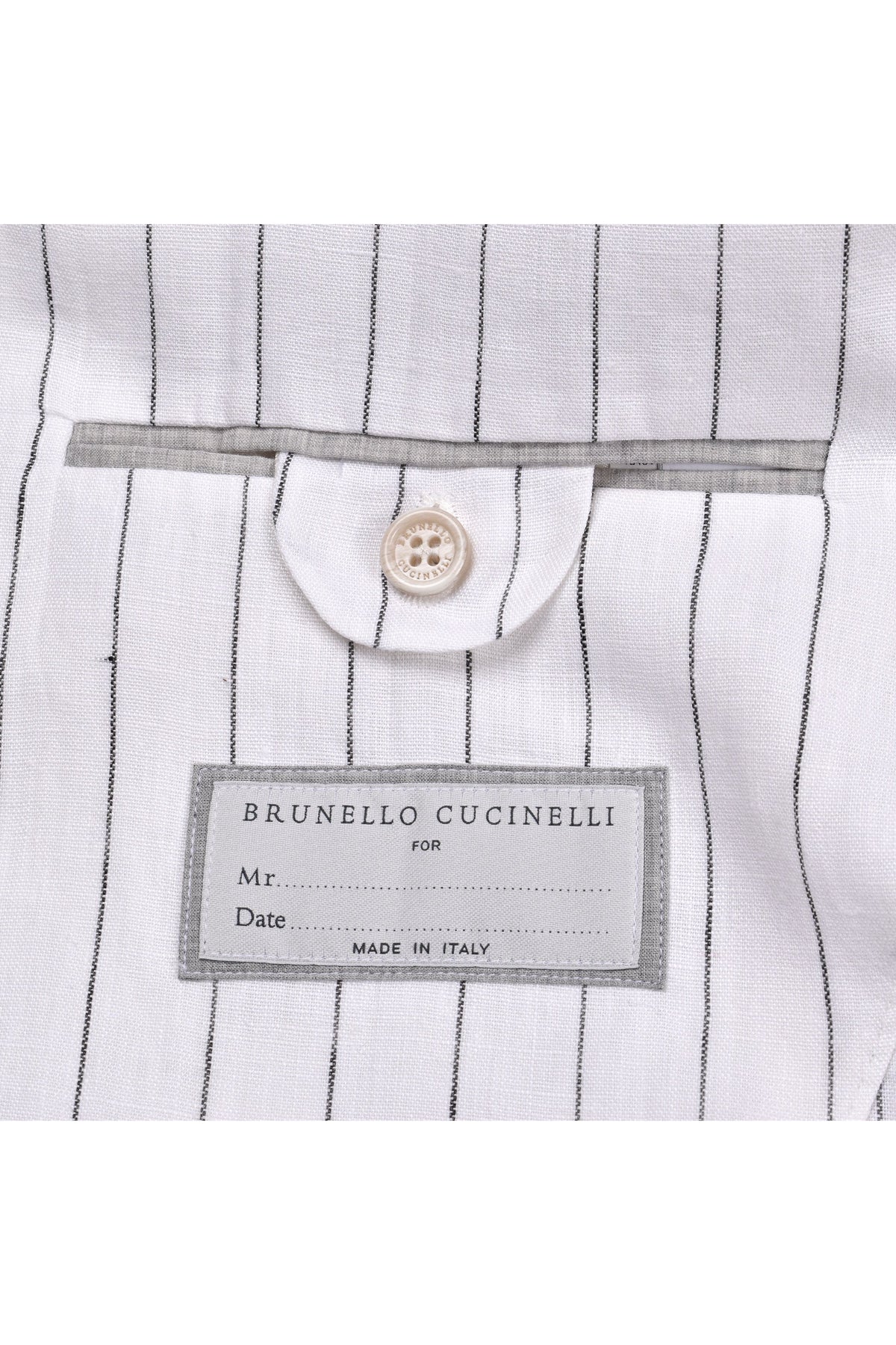 Men's White Linen Striped Suit
