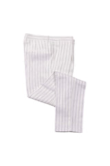 Men's White Linen Striped Suit