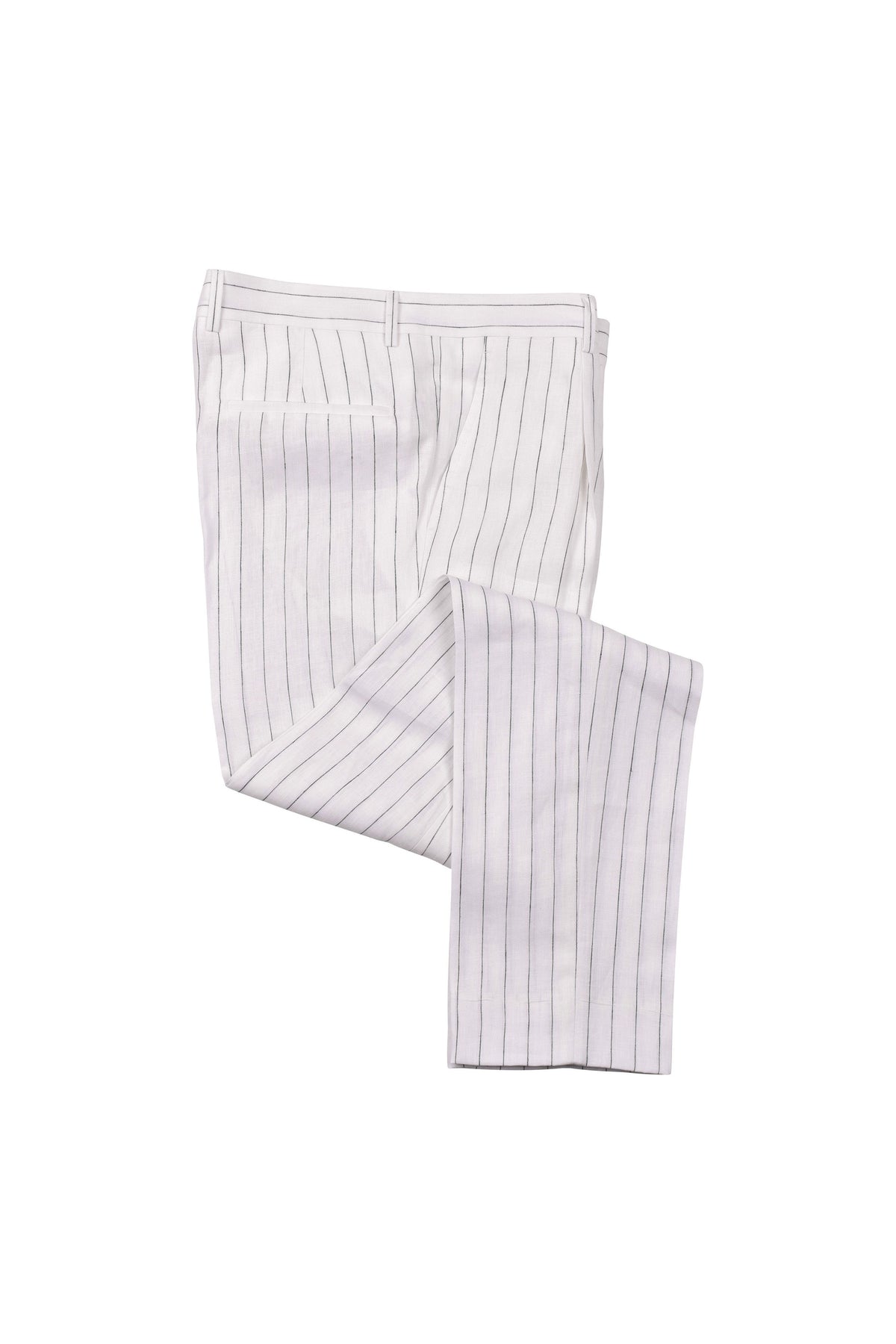 Men's White Linen Striped Suit