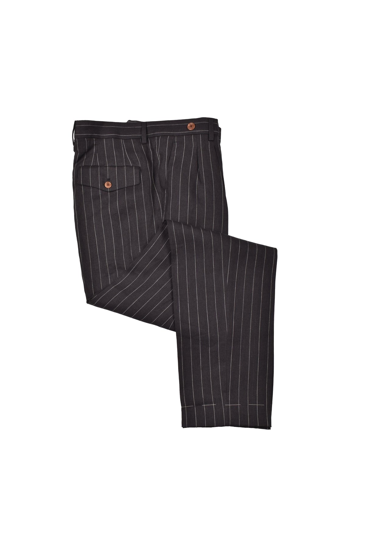 Men's Black Linen Striped Suit