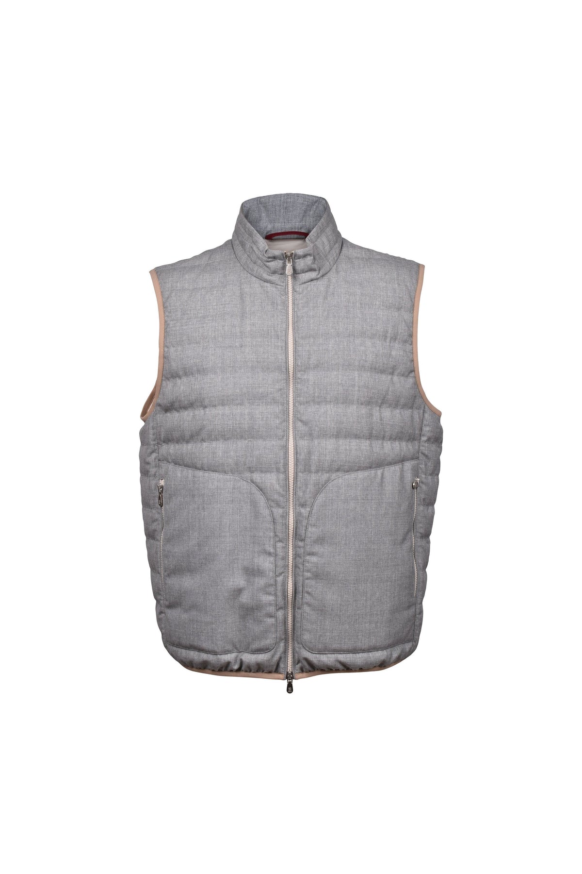 Men's 100% Virgin Wool Zip Up Quilted Casual Puffer Vest