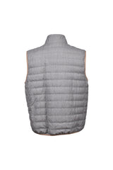 Men's 100% Virgin Wool Zip Up Quilted Casual Puffer Vest