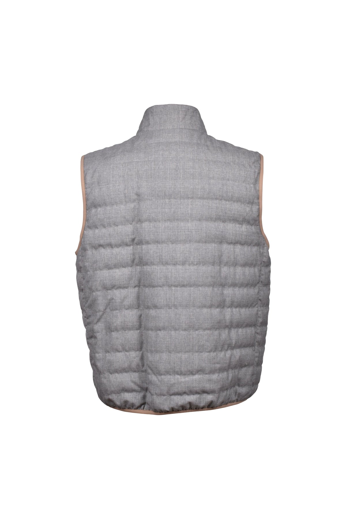 Men's 100% Virgin Wool Zip Up Quilted Casual Puffer Vest