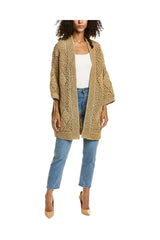 Women's Beige Open Knit Sweater