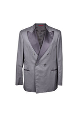 Men's Gray Wool Silk Tuxedo Blazer