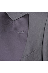 Men's Gray Wool Silk Tuxedo Blazer