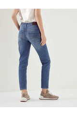 Women's Medium Blue Straight Trousers