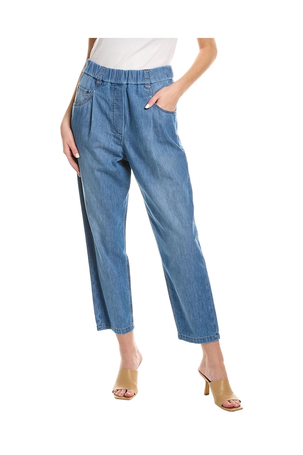 Women's Light Blue Relaxed Denim Trousers