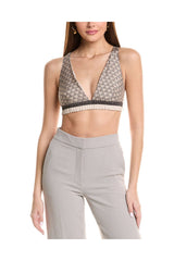 Women's Patterned Beige Bralette Top
