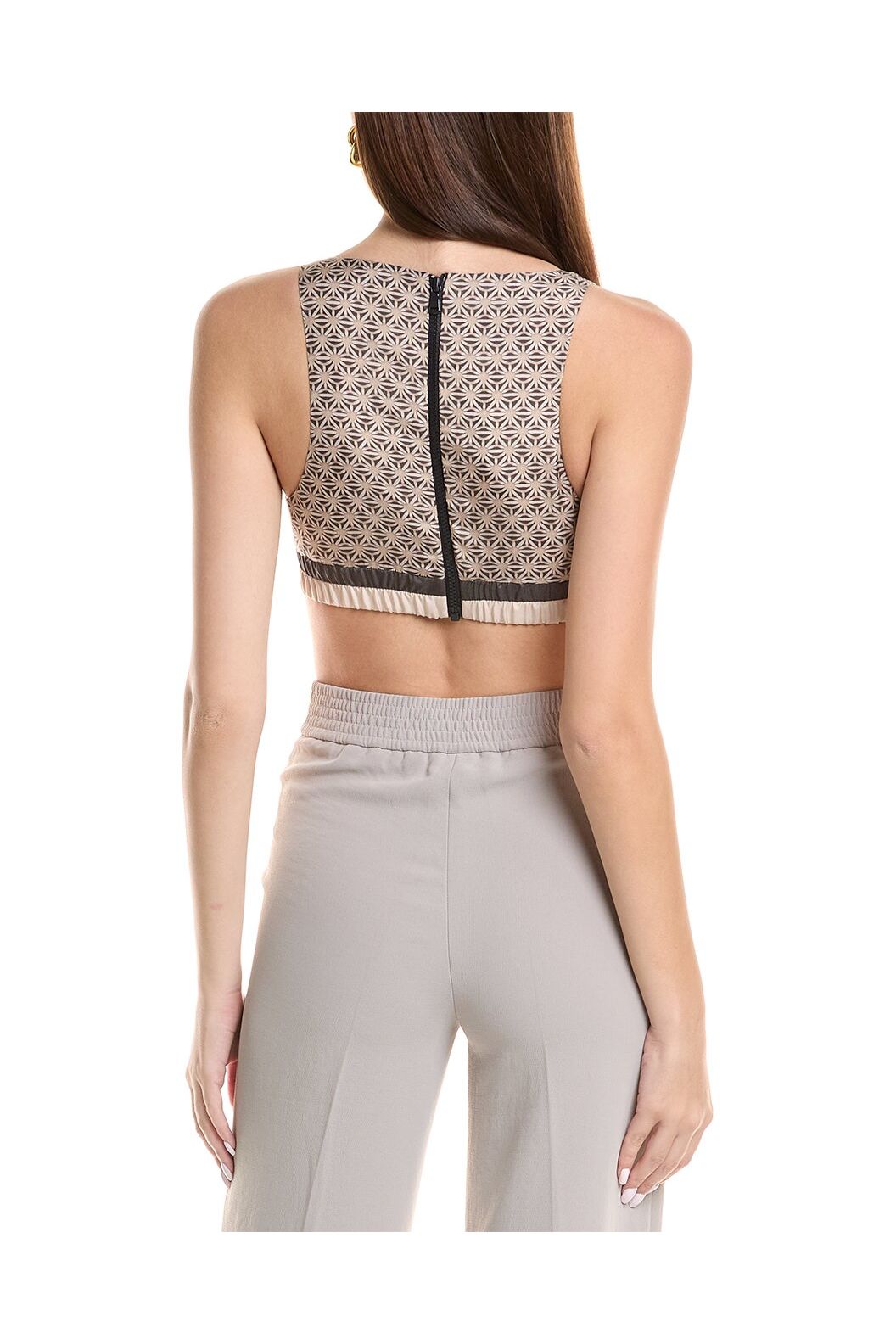 Women's Patterned Beige Bralette Top