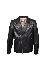 Men's Black Leather Biker Jacket