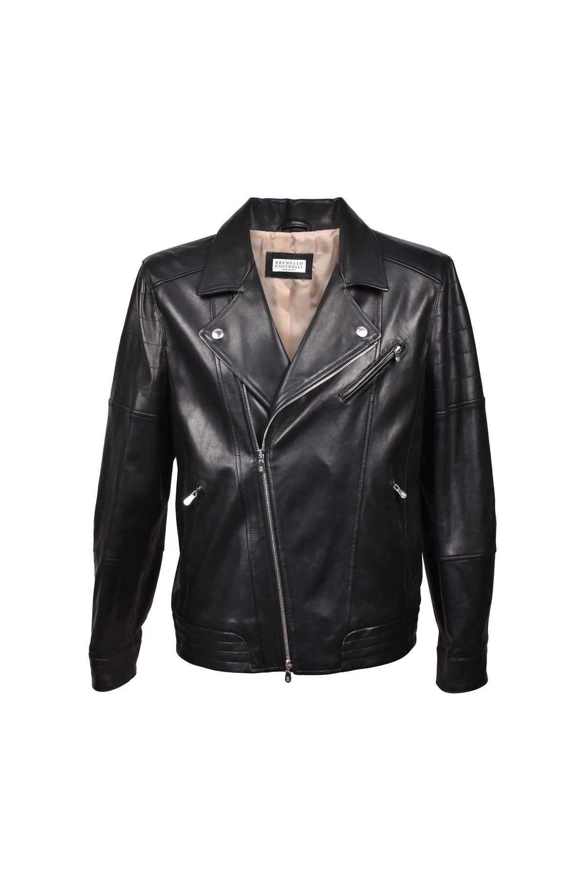 Men's Black Leather Biker Jacket