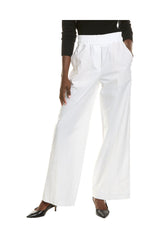 Women's White Wide Leg Trousers