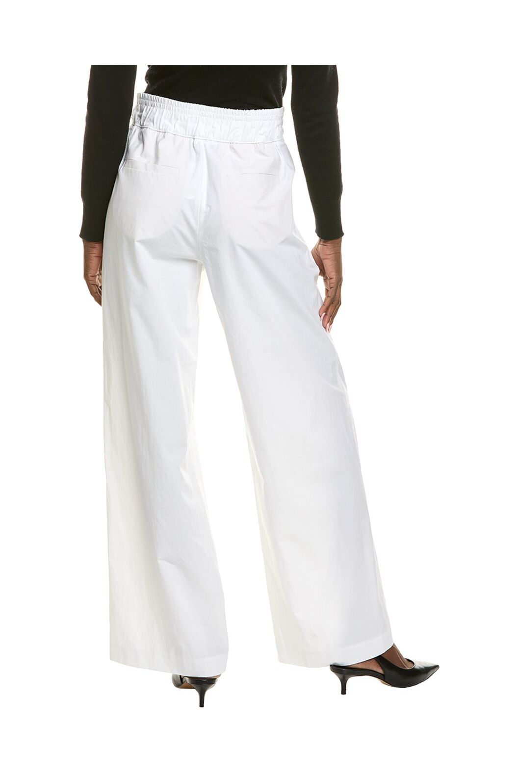 Women's White Wide Leg Trousers