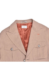 Men's Light Brown Linen Jacket