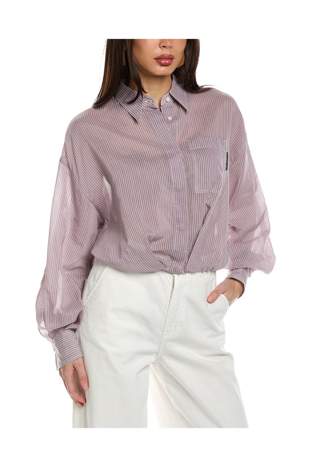 Brunello Cucinelli Women's Light Purple Silk Cotton Shirt