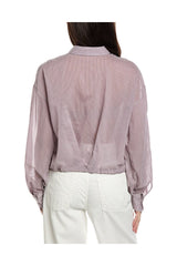 Brunello Cucinelli Women's Light Purple Silk Cotton Shirt