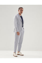 Men's Blue White Striped Blazer