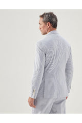 Men's Blue White Striped Blazer