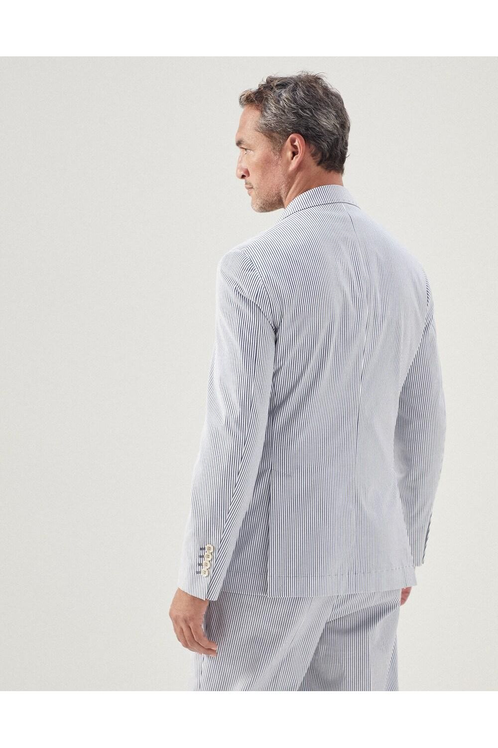 Men's Blue White Striped Blazer