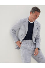 Men's Blue White Striped Blazer