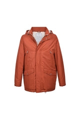 Brunello Cucinelli Men's Rust Cotton Blend Puffer Jacket