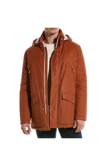 Brunello Cucinelli Men's Rust Cotton Blend Puffer Jacket