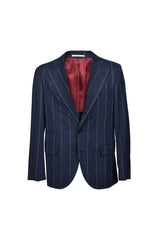 Brunello Cucinelli Men's Navy Pinstripe Tailored Blazer