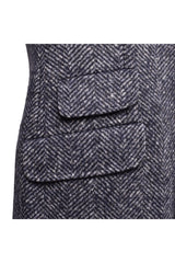 Brunello Cucinelli Men's Navy Wool Blend Blazer