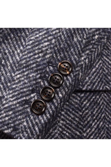 Brunello Cucinelli Men's Navy Wool Blend Blazer