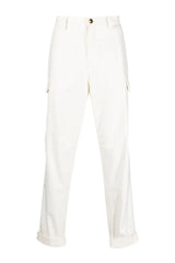 Men's Cream Relaxed Cargo Trousers