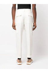Men's Cream Relaxed Cargo Trousers