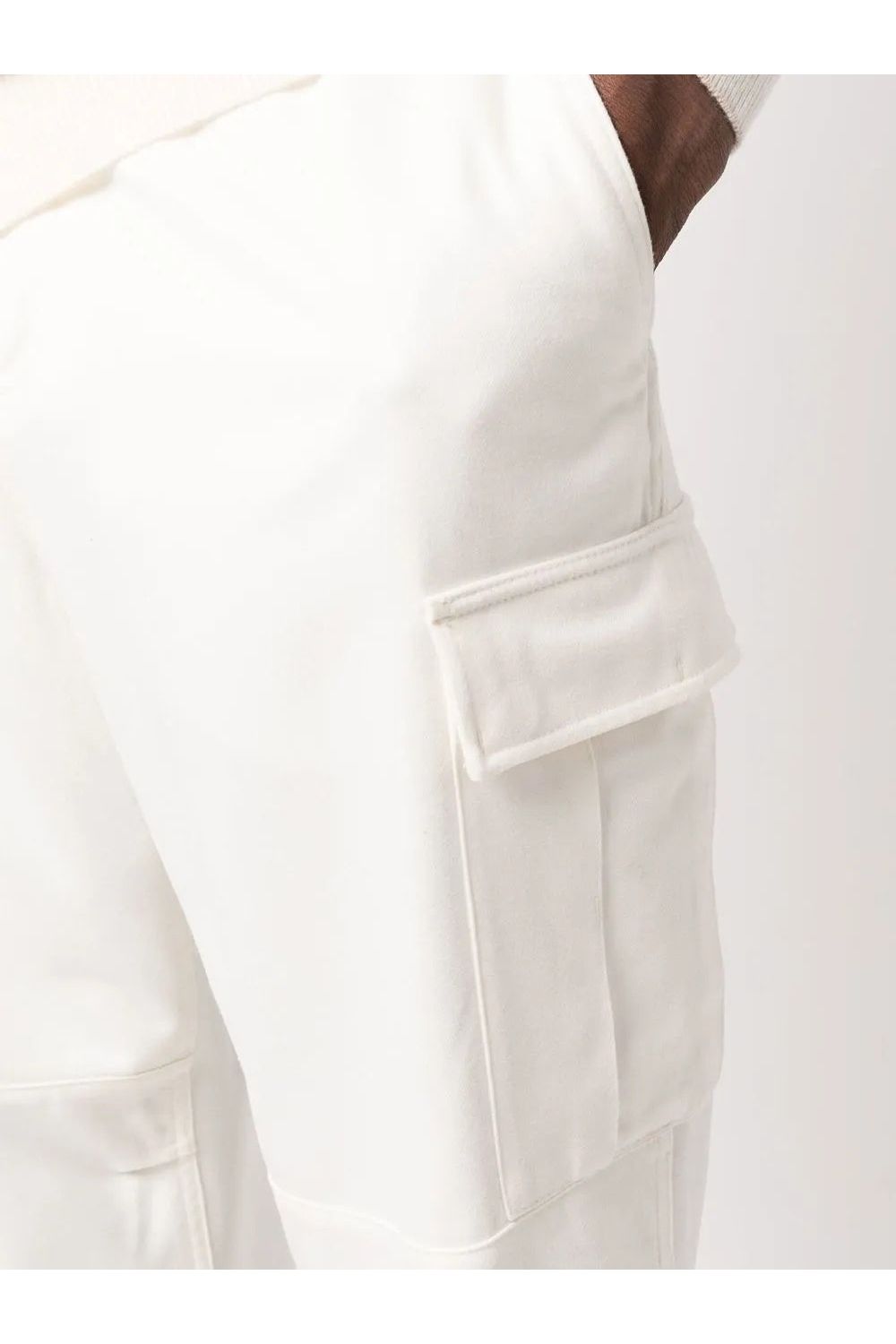 Men's Cream Relaxed Cargo Trousers