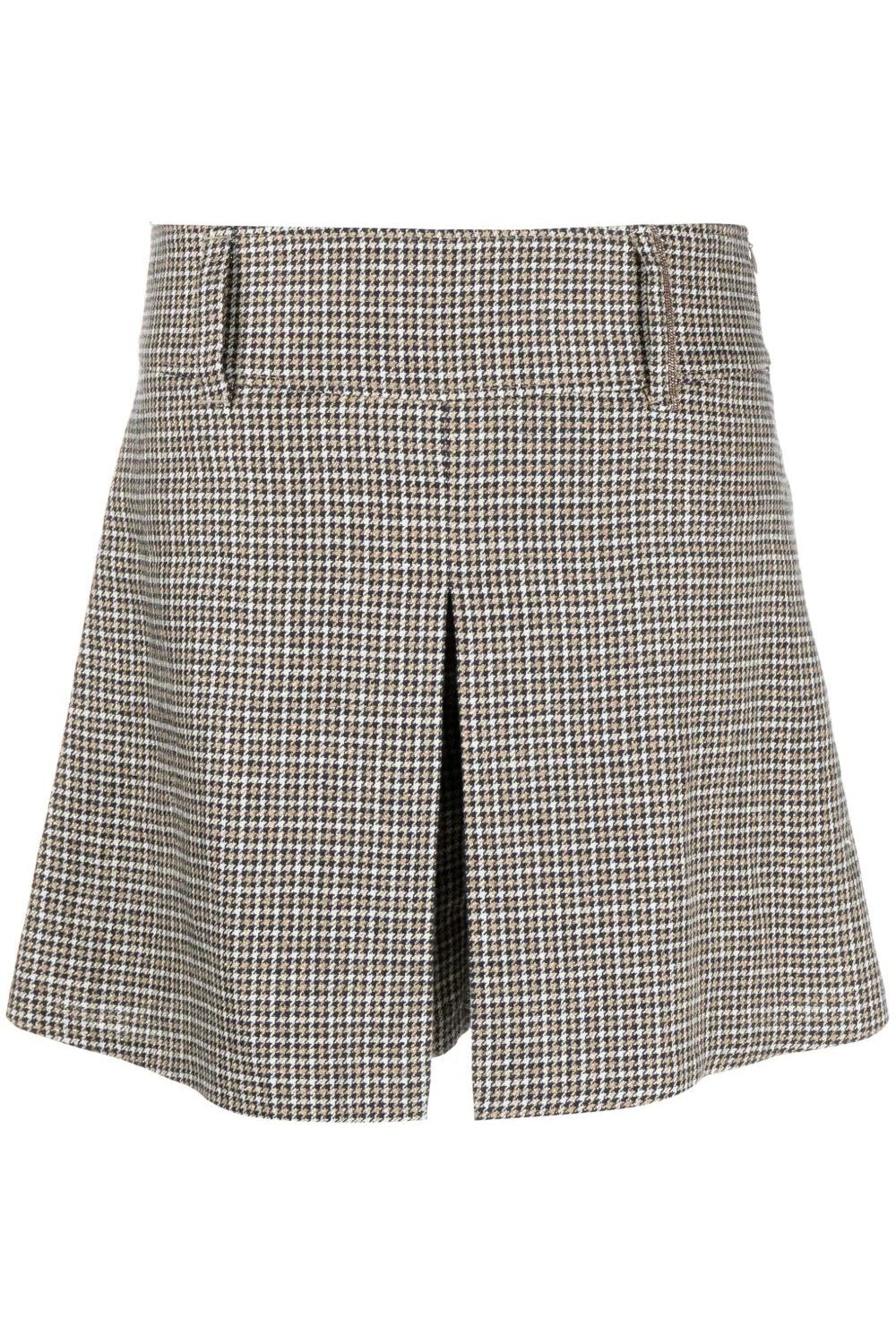 Women's Houndstooth Pleated Tailored Shorts