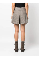 Women's Houndstooth Pleated Tailored Shorts
