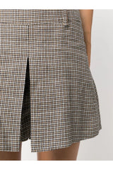 Women's Houndstooth Pleated Tailored Shorts