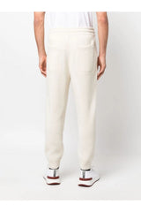 Men's Cream Wool Ribbed Trousers