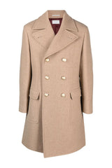 Men's Light Camel Wool Double Breasted Jacket