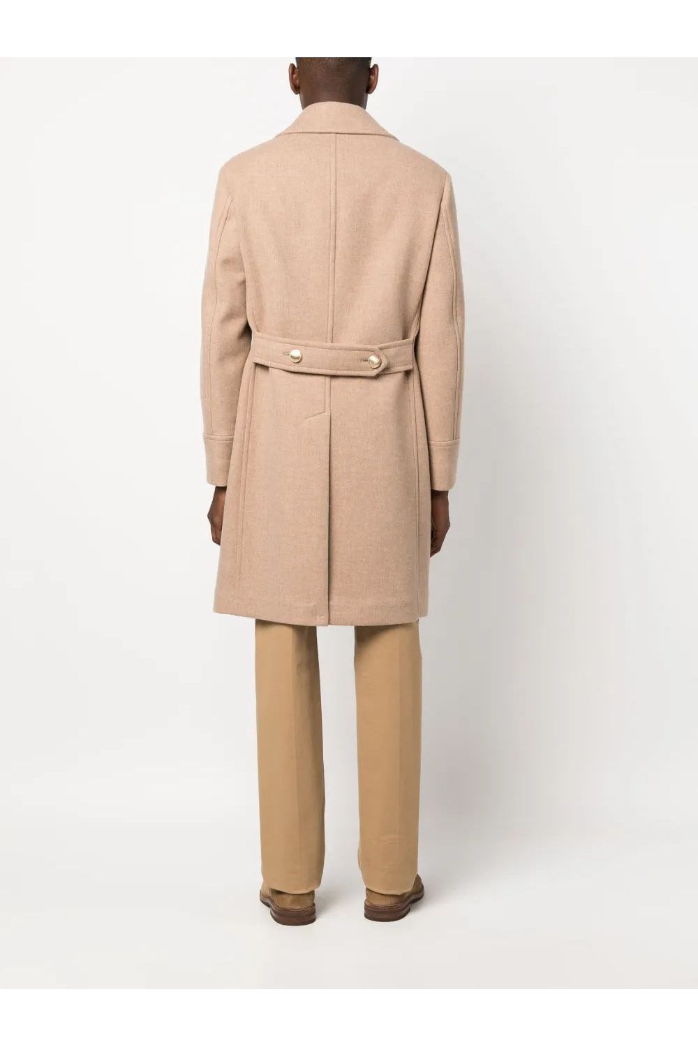 Men's Light Camel Wool Double Breasted Jacket