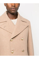 Men's Light Camel Wool Double Breasted Jacket
