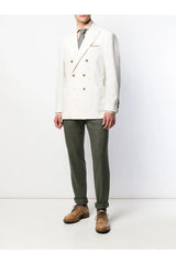 Brunello Cucinelli Men's White Double Breasted Blazer
