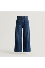 Elastic Waist Wide Leg Jeans | Blue