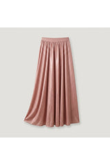 Shimmering Gathered Maxi Skirt | Pink