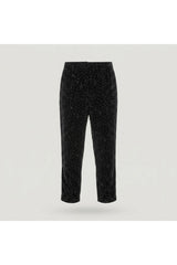 Studded Velvet Trouser | Black