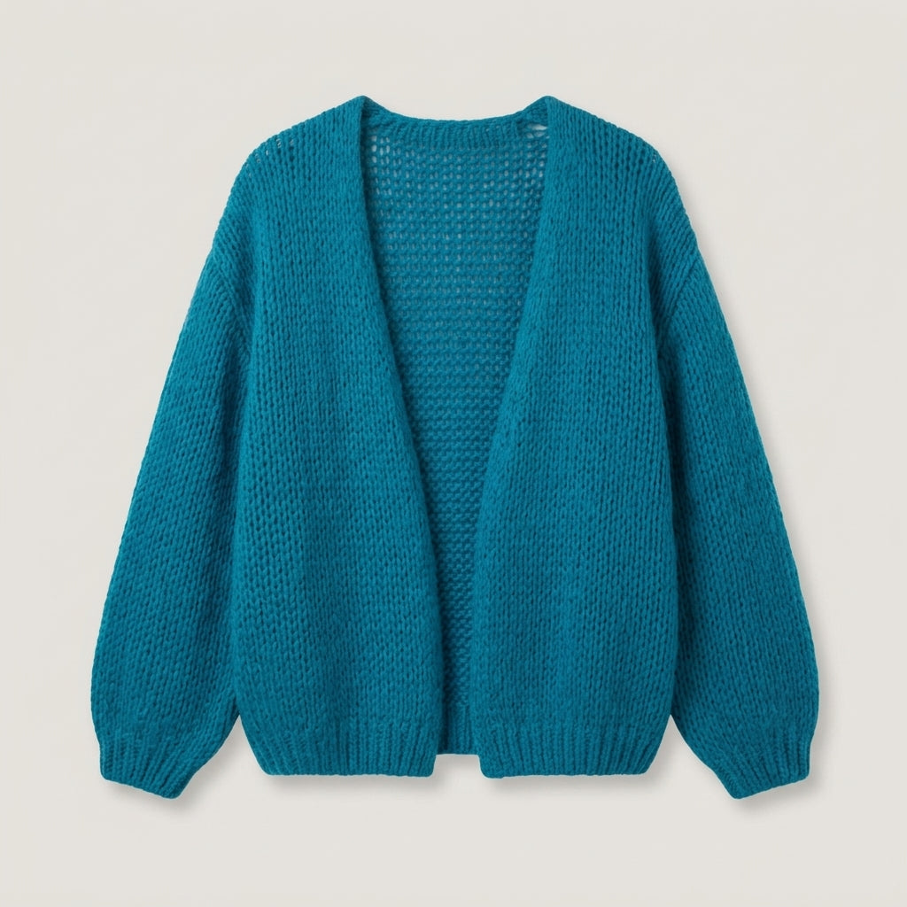 Blue Chunky Knit Cardigan