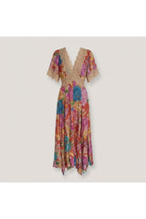 Floral Lace-Trim Maxi Dress | Multi