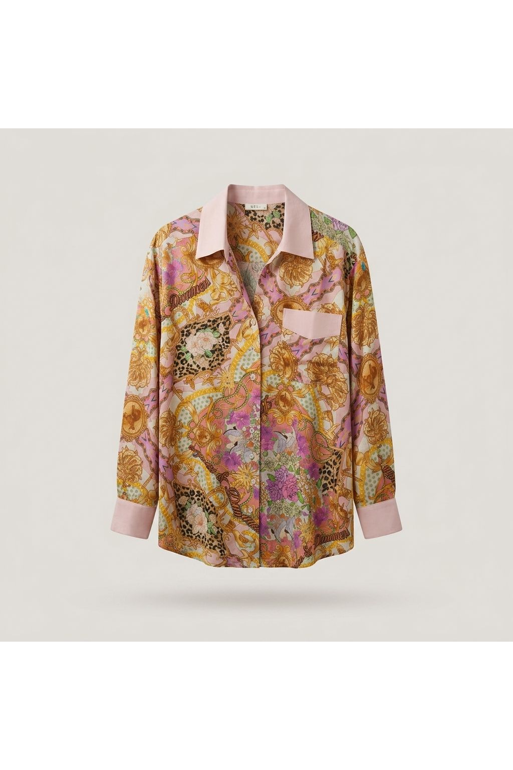 Mixed Print Button-Up Shirt | Multi