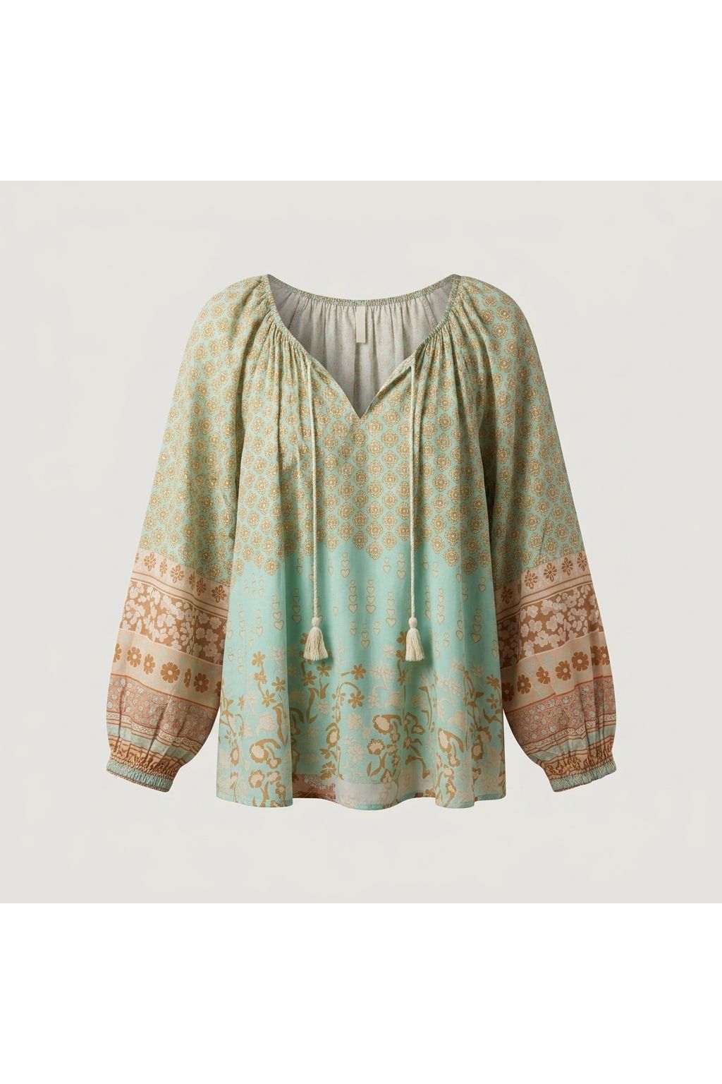 Printed Peasant Blouse | Multi