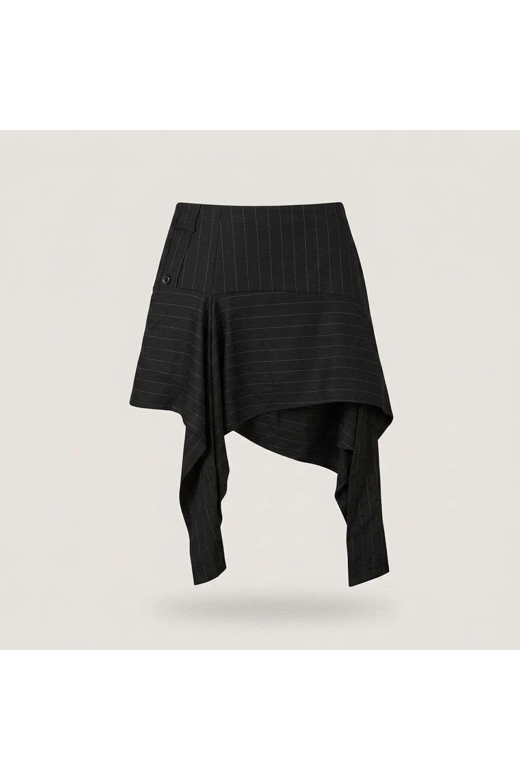 Black Asymmetrical Pinstripe Skirt